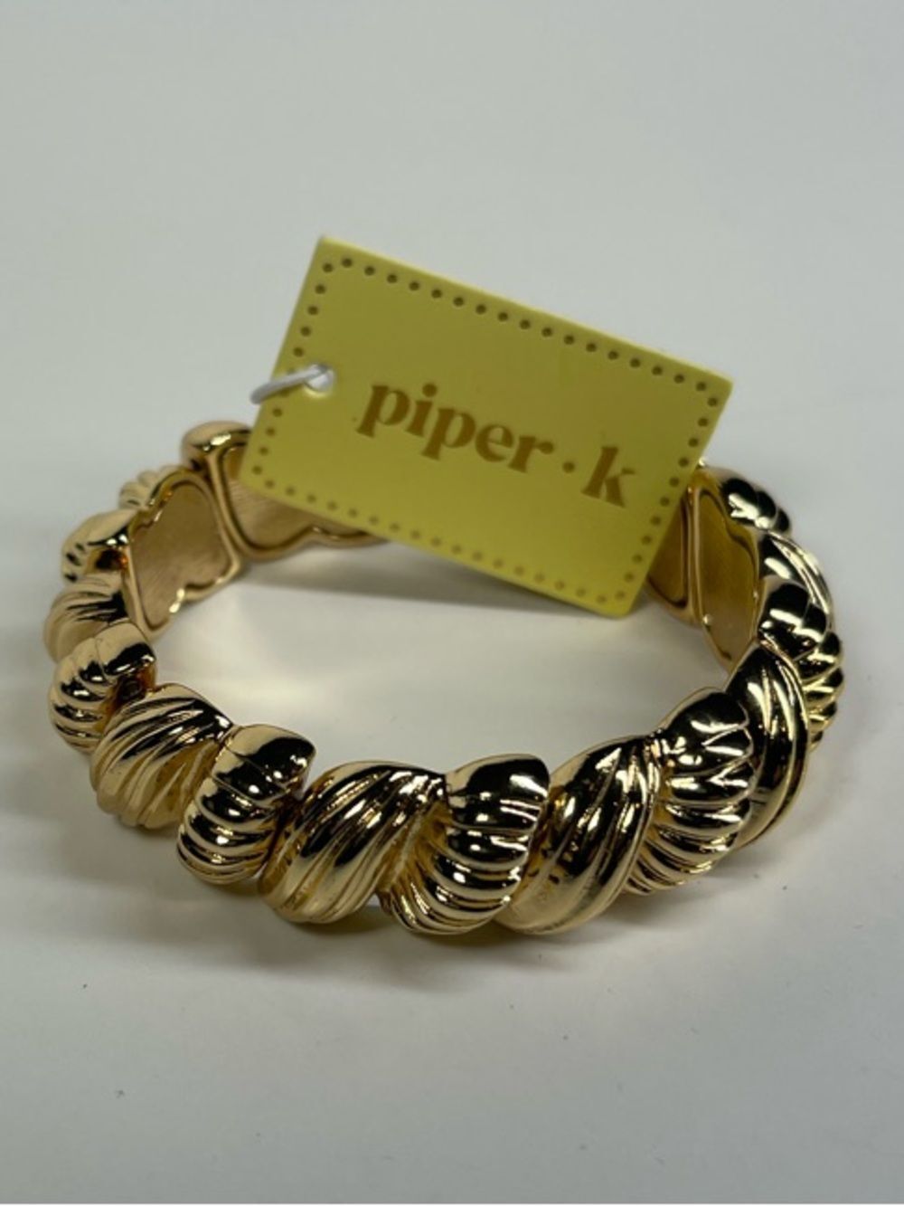 Piper k - Gold Twisted Link Bracelet - stretchy